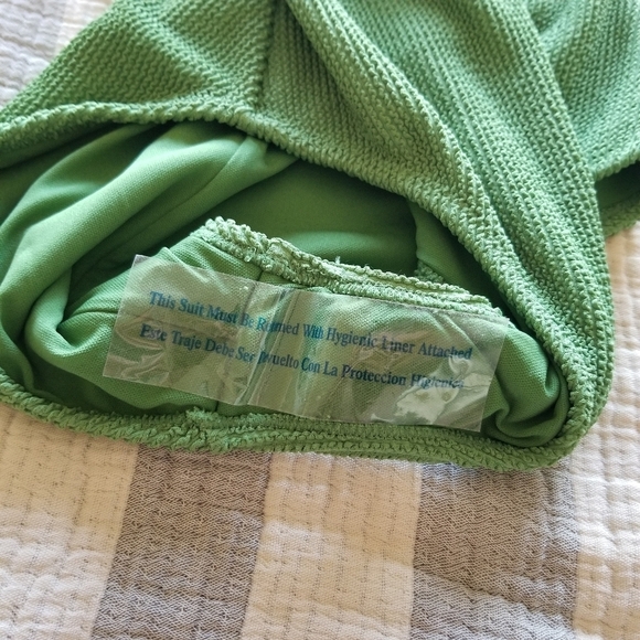 Shade & Shore | Shirred Ribbed Bandeau Cheeky One Piece - Picture 9 of 9